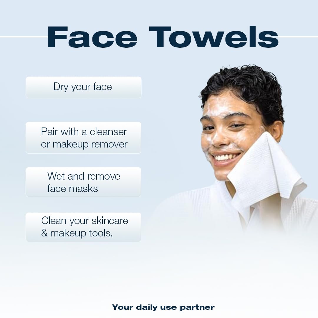Calin Face Towels – Ultra-Soft, Vegan, Dermatologist-Tested. Made for Sensitive Skin & Travel (10 Count) (Pack of 2)