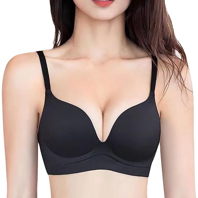 Calin Comfortable and Seamless Push-Up Wireless Bra with Adjustable Straps