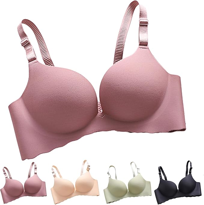 Calin Comfortable and Seamless Push-Up Wireless Bra with Adjustable Straps