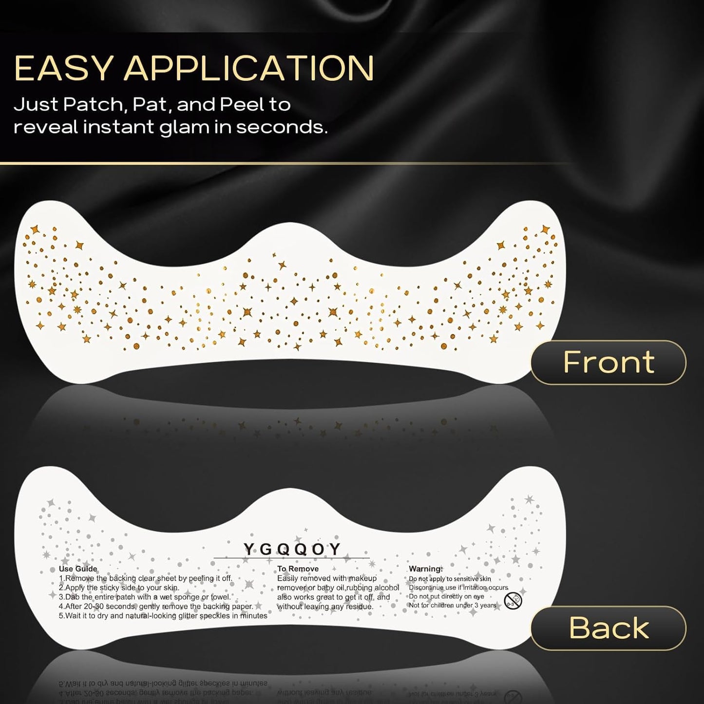 Calin Glitter Freckles Face Tattoo โ Gold Sparkle Freckles Patch for Face, 1 Pc Temporary Makeup Sticker for Women & Girls