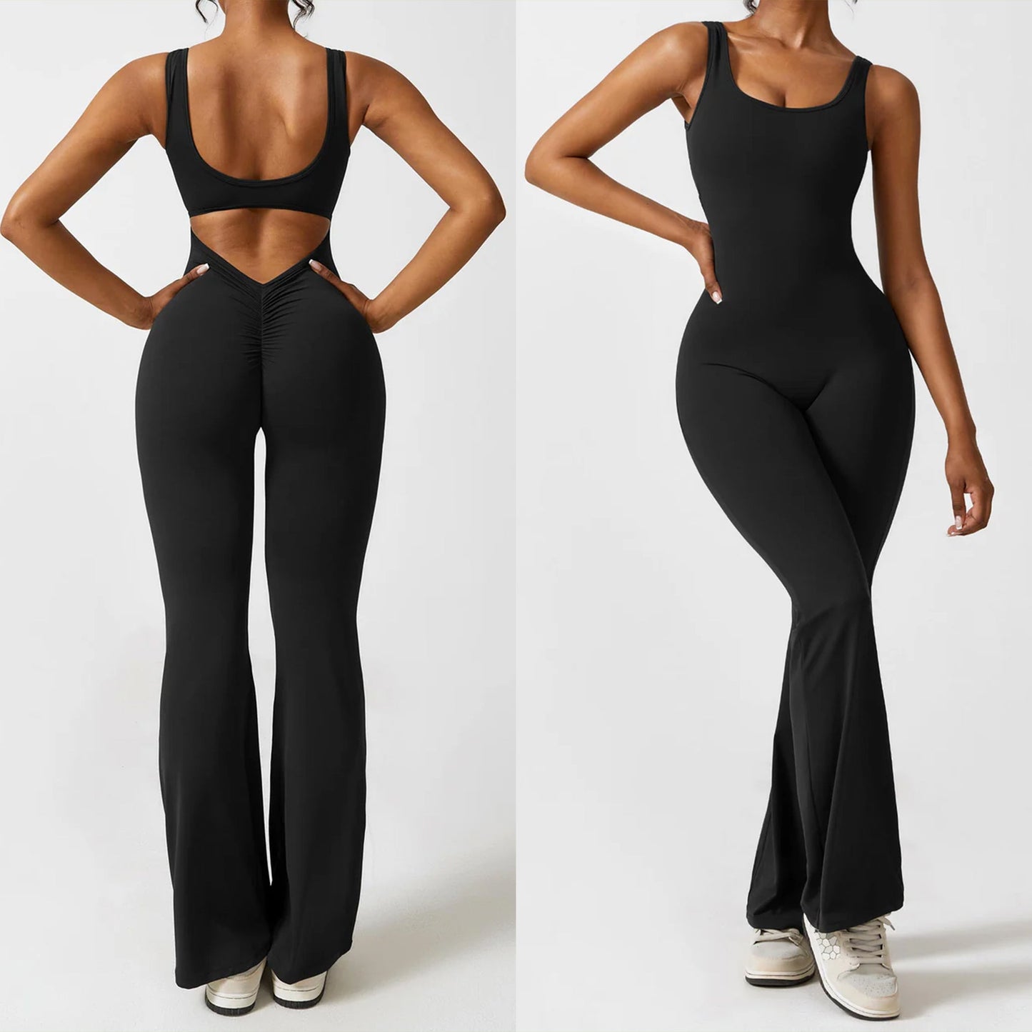 Calin V-Back Flared Jumpsuit