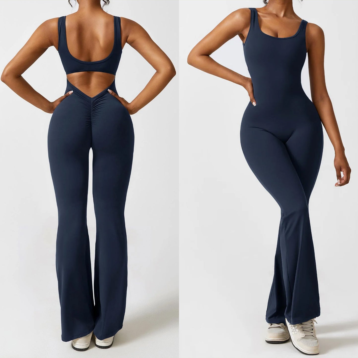 Calin V-Back Flared Jumpsuit