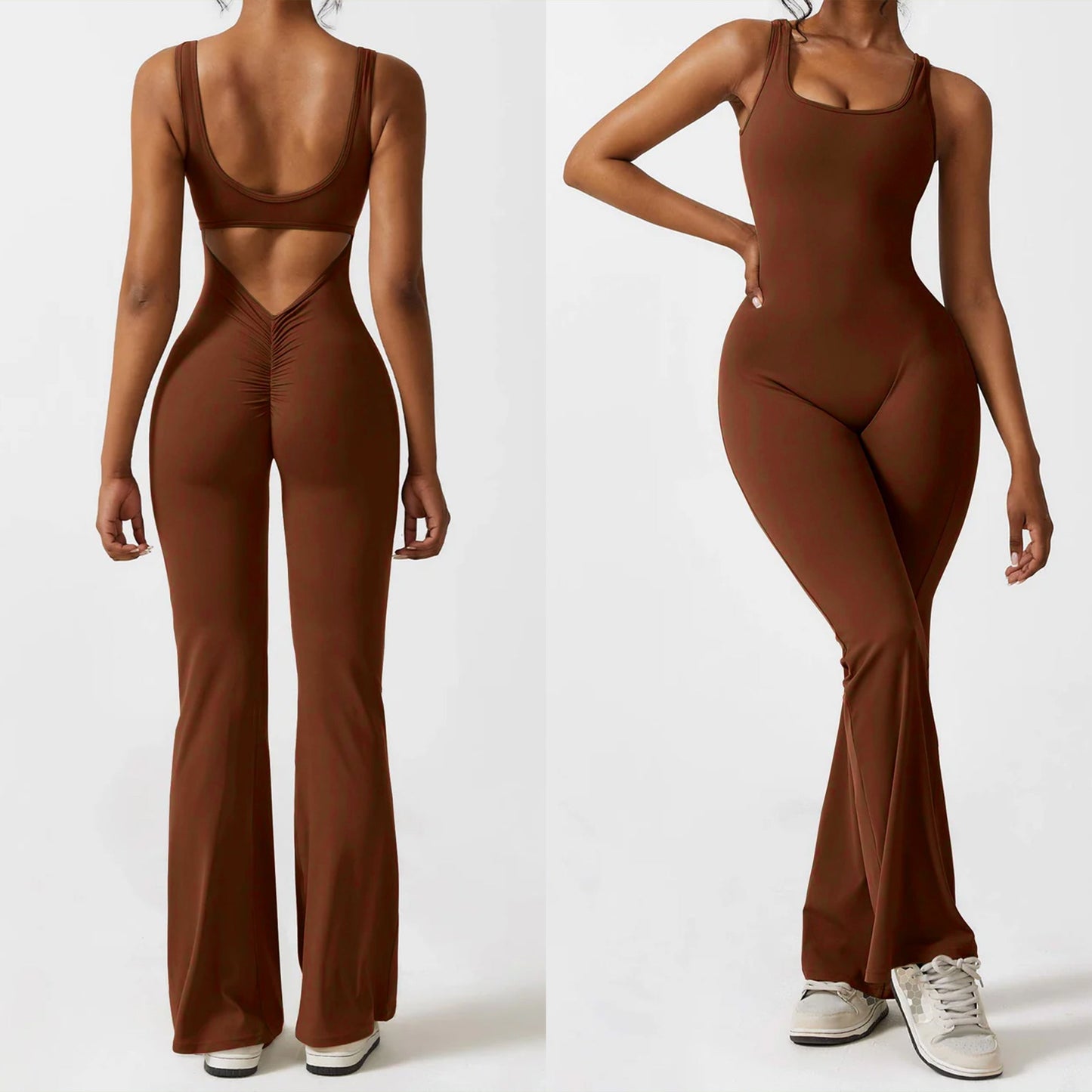 Calin V-Back Flared Jumpsuit