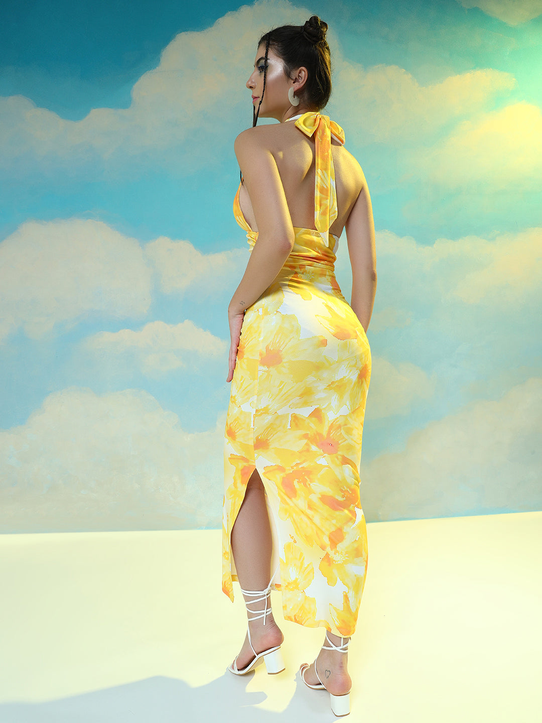 Cheekee Sunlit Bloom Halter Dress ☀️🌼