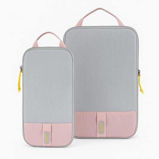 Calin Clothes Bags Set of 2 – Compression Packing Cubes with Laundry Bag, Travel Organiser for Backpack, Luggage & Suitcase, Space Saver Bags for Travel